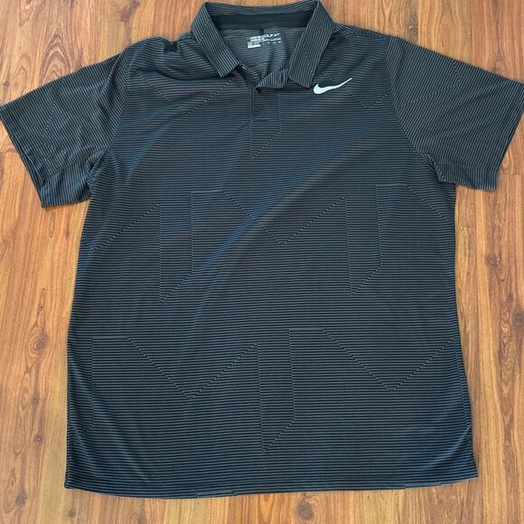 Nike black and gray striped polo xxl - Picture 1 of 4